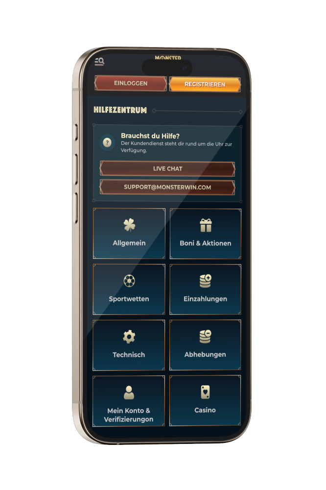 Kundenservice des MonsterWin Casinos